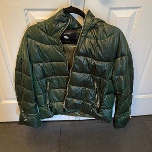 Zara green puffer jacket